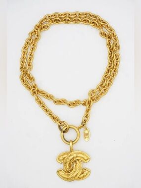 Chanel Vintage Iconic Logo CC Coco Colgante Matelassé